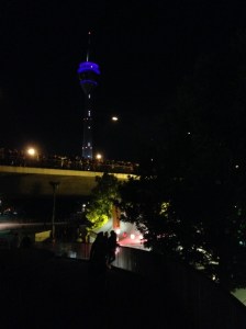 The meadows next to the rhine as well as the whole bridge next to it are always packed with people