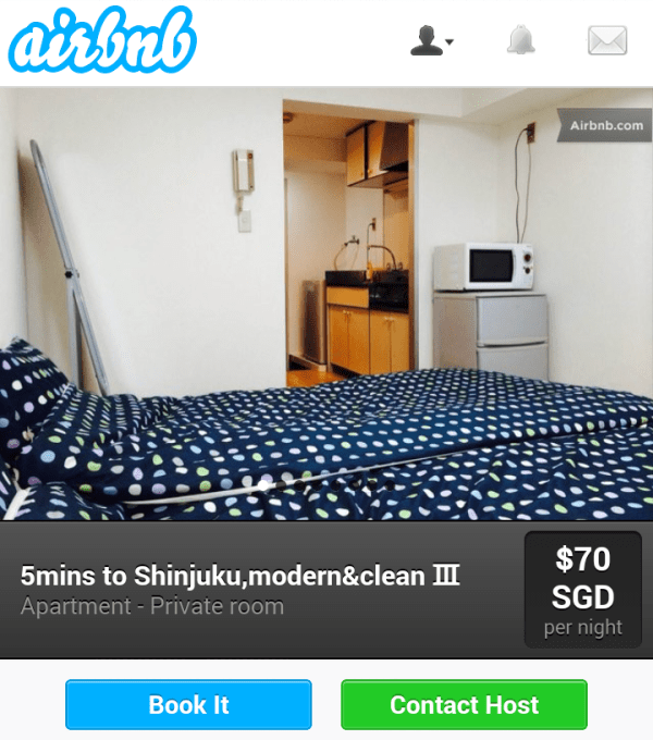 Airbnb Shinjuku apartmental short-term rental accommodation